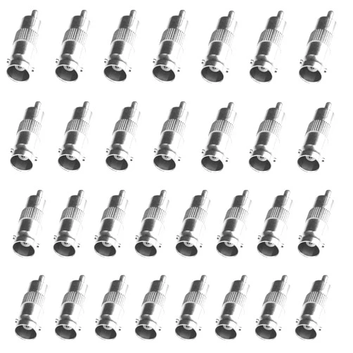 Fanbalunke BNC to RCA Adapter 30 Pcs BNC Female Jack to RCA Male Plug Adapter Straight Connector Coaxial Coax RG6 Adapter for CCTV Security Camera