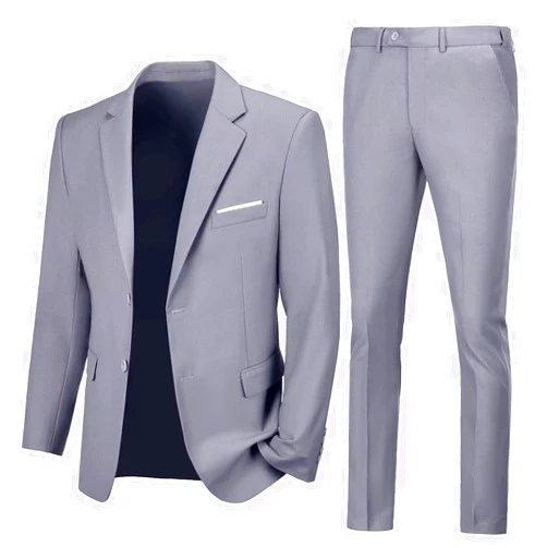 Lynerun Mens Slim Fit 2 Piece Suit Two Button Notched Lapel Solid Suit Jacket Pants Set Tuxedo for Prom