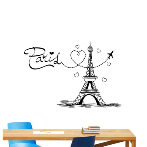Kellysdesigns Paris Wall Decal Eiffel Tower Decal Office Vinyl Sticker French Decor Quotes Bedroom Poster Paris Sign Gifts France Wall Decor Family Wall Art Office Mural 1036