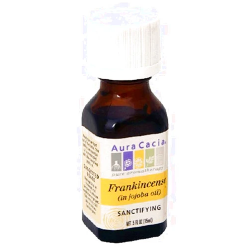 Aura Cacia Pure Aromatherapy 100% Pure Essential Oil, Frankincense (in Jojoba Oil), Sanctifying, 0.5-Ounces (Pack of 3)