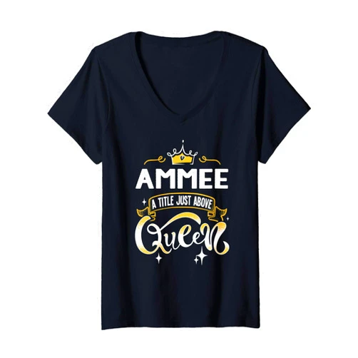 Anniversary Gifts for Husband Hubby Hane Carhart Womens Funny Ammee A Title Above Queen Mothers Day Gift V-Neck T-Shirt