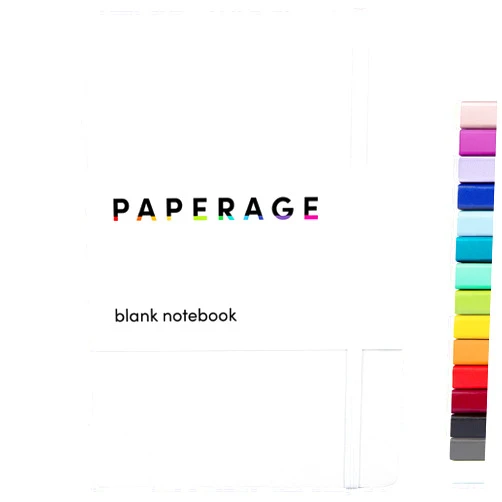 PAPERAGE Blank Journal Notebook, (White), 160 Pages, Medium 5.7 inches x 8 inches - 100 gsm Thick Paper, Hardcover