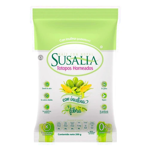 Susalia Baked Cactus and Corn TOTOPOS - Case with 8 Bags of 7.05 oz