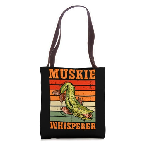 Mukie Fishing Shirts & Gifts for Musky Fisherman Muskie Whisperer Tote Bag