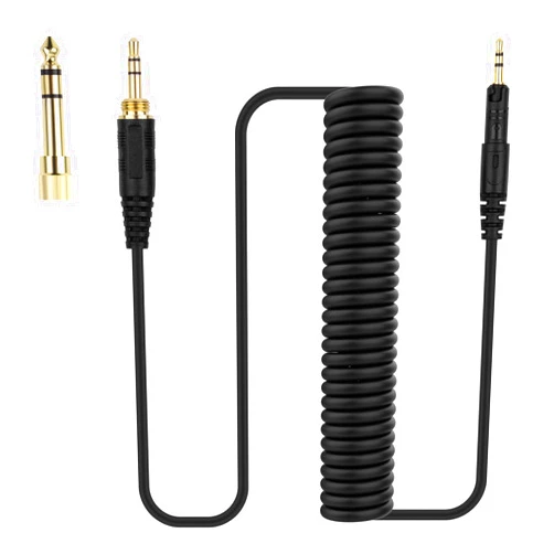 Gneinour ATH-M50X Replacement Cable Compatible with Audio-Technica ATH-M50X ATH-M40X ATH-M60X ATH-M70X Headphone, Coiled Audio Cable with 6.35mm Adapter, 5-10ft