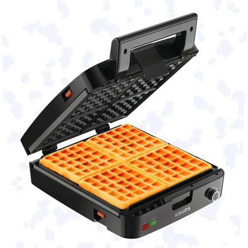 Krups Breakfast Set Stainless Steel Waffle Maker 4 Slices Audible 