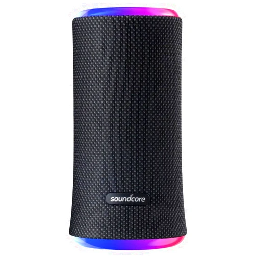 Soundcore Flare 2 (20W, 12-Hour Playtime) Wireless Portable IPX7 Waterproof Bluetooth Speaker, 360° Immersive Sound, Music Driven Lightshow, PartyCast (Connect up to 100 Speakers) Black (A3165)