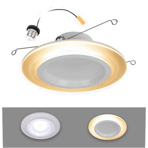 HALO RL Night Light 5/6 in LED Recessed Downlight with Night Light Mode, 1000 Lumens, Selectable CCT 2700K-5000K, Dim-to-Warm, Matte White - RLNL56109FSD2W1EWH