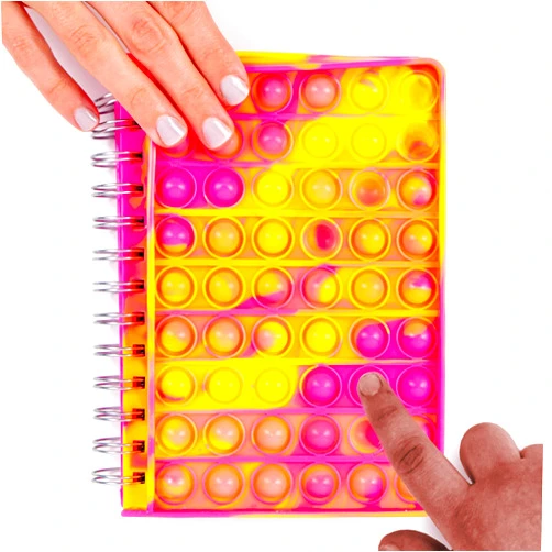 Horizon Group USA Just My Style Fidgiwear Pink Push & Pop Journal by Horizon Group USA, Poppable Fidget Toy Spiral-Bound Journal, Includes Never-Ending Poppable Fidget Toy Cover & 80 Pages, Pop Fidget Sensory Notebook