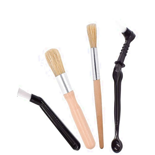 Ergonflow Coffee Machine Cleaning Brush Set 4 Pieces Coffee Cleaning Brush Wooden Cleaning Brush for Grinders and Nylon Espresso Brush for Coffee Machine Group Head