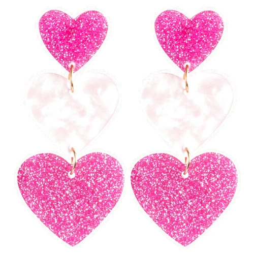 TPPICK Pink Hoop Earrings for Women Dangling Hot Pink, Lover Earrings Costume For Women Girls,Christmas,Bachelor party Gift