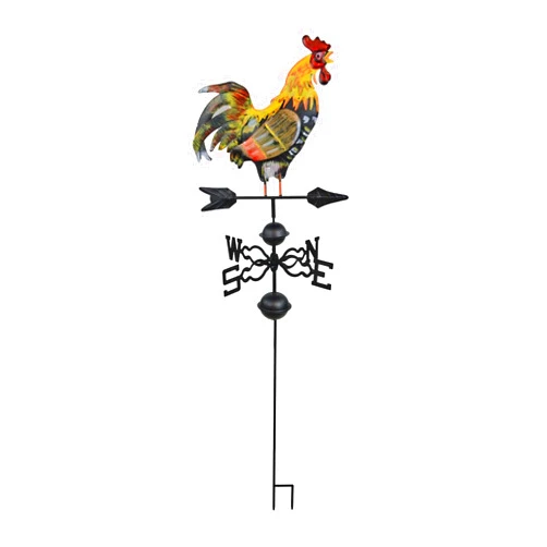 HGC 48 in. Metal Weather Vane for Garden Decor Farmhouse Decorative with Rooster Ornament Wind Vane Weathervanes
