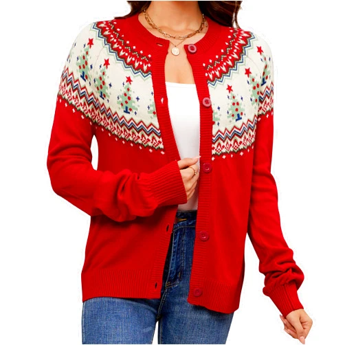 LUBOT Ugly Christmas Sweaters for Women Cute Fuzzy Funny Wintertime and Holiday Parties Knitted Pullover Sweater