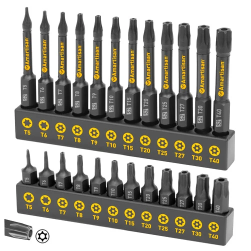 Amartisan Torx Bit Set, 24-Piece S2 Steel, 1