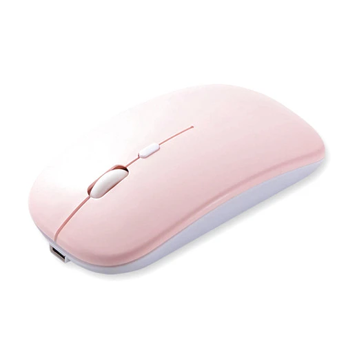 ABEIFAN Wireless Mouse - Rechargeable Slim Silent Bluetooth Mouse for iPad,iPad Pro,iPad Air, MacBook, Mac,Laptop,for Android, Windows, iOS, 3 Systems (Pink)
