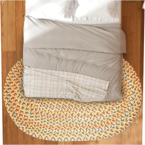 RRI Home Decor Rhody Rug Cypress CY57 Earth Beige 5' x 8' Oval - Braided Area Rug, Home Decor, Floor Mat or Bedroom Rug - Easy Care, Ideal for High Traffic Areas in Hallway and Living Room - Made in USA