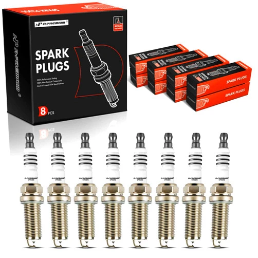 A-Premium Iridium Platinum Spark Plugs Compatible with Ram 1500 & Jeep Grand Cherokee & Dodge Charger, Challenger & Mercedes-Benz CL55 AMG, CLS55 AMG, E55 AMG, S55 AMG, G55 AMG, SL55 AMG, Pack of 8