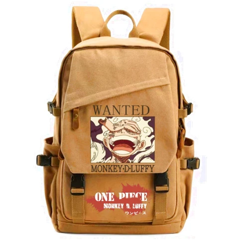 Generic One EN Piece Anime Backpack - Luffy Straw Hat Pirate Backpack -Large Capacity One A Piece Anime Merch Shoulder Bag (Brown)