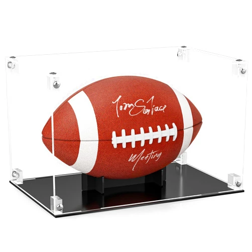 Vitula Football Display Case for Autographed Football Display, Football Case for Sports Collectibles, Clear Football Display Case with Removable Brackets (12 x 8 x 7.5 inch; 30x20x19 cm), UV Protection