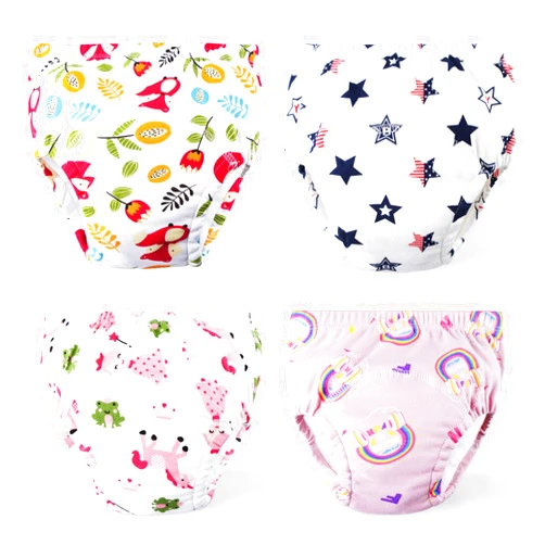 U0U Toddler Potty Training Pants 4 Pack,Cotton Training Underwear Size 2T,3T,4T,Waterproof Underwear for Kids