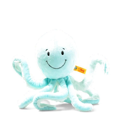 Steiff Ockto Octopus - Premium Stuffed Animal, Sea and Ocean Plush Toy, Soft Cuddly Friends (Turquoise, 11