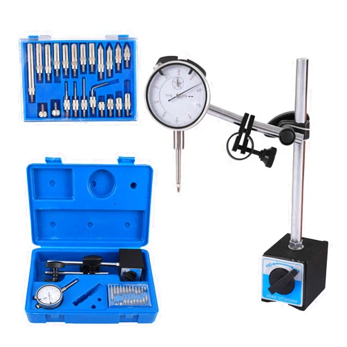 Qnkaa Dial Indicator with Magnetic Base Holder Fine Adjustable Long Arm 0-1