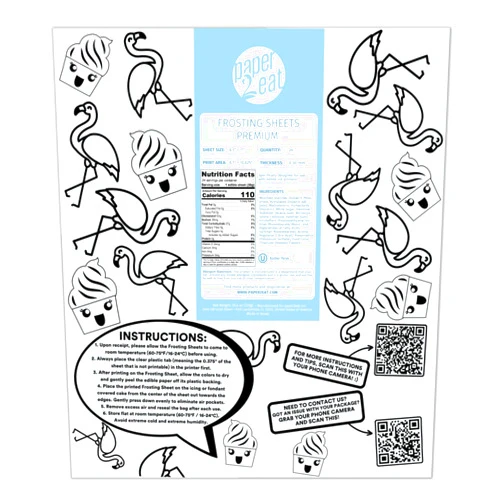 paper2eat Frosting Sheets Premium 8.5“ x 11“ – 24 count – White Edible Icing Sheets