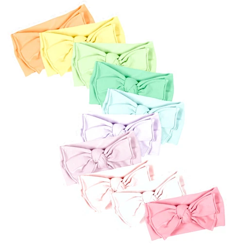 HonestBaby unisex baby Organic Cotton Headband Multi-packs Headwrap, 10-pack Rainbow Girl, One Size US