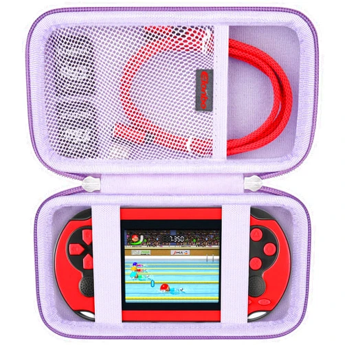 Elonbo Carrying Case for TaddToy/WELLST·G/Beijue/FAMILY POCKET/CCTU/X- JOYKIDS/GREENCREEK/Beico/KAVOYI/GuaiyeyeAP/TEBIYOU Handheld Game Console, Portable Electronic Gaming Player Bag, Purple