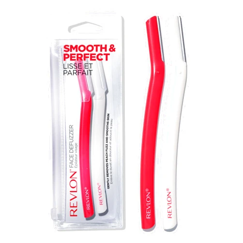 Revlon Face Defuzzers, High Precision Hair Removal and Dermaplaning Blade, Smooth Skin, Made with High Quality Stainless Steel, 2 Count