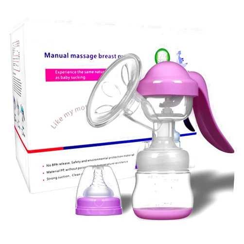 JADE KIT Manual Breast Pump Purple - Adjustable Suction Silicone Hand Pump Breastfeeding, Small Portable Manual Breast Milk Catcher Baby Feeding Pumps & Accessories, Purple, Mothers' Day Gifts