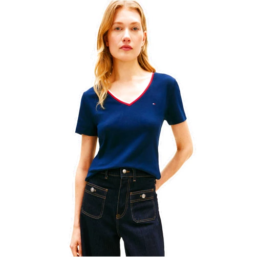 Tommy Hilfiger Women's Basic Short Sleeve Cotton V-Neck T-Shirt