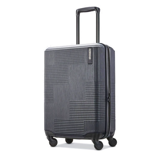 American Tourister Stratum XLT Expandable Hardside Luggage with Spinner Wheels, Jet Black, Carry-On 21-Inch