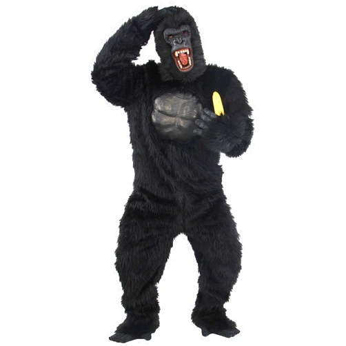 Wabolay Gorilla Costume Adult Men Ape Suit Full Body Halloween Mens Realistic Plus Size Chimpanzees Costumes Cosplay Outfit