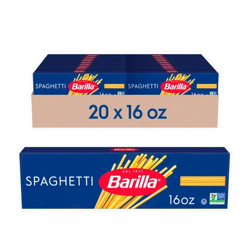 By Barilla Barilla Spaghetti Pasta, 16 oz. Box (Pack of 20) - Non-GMO Pasta Made with Durum Wheat Semolina - Kosher Certified Pasta