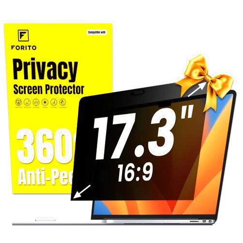 F FORITO 17.3 Inch 16:9 360° Laptop Privacy Screen Protector, Anti Peeping and Anti Glare Laptop Privacy Shield, Reduce Eye Strain & Eye Protection