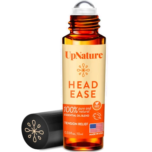 UpNature Head Ease Essential Oil Roll On Blend – Migraine Tension Head Tension Relief with Instant Cooling Effect – Nurse Essentials for Work, Travel Essentials