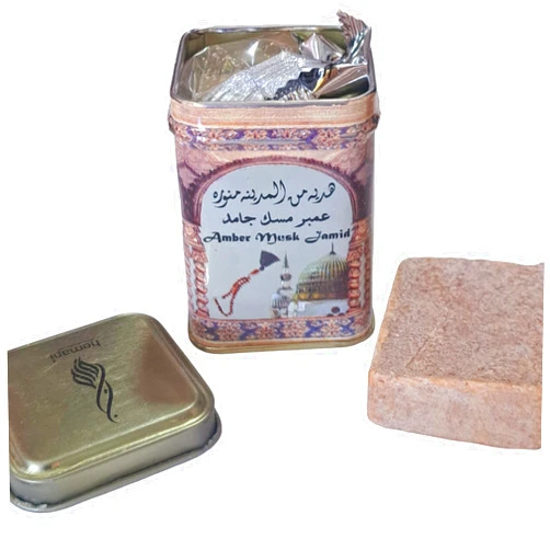 Hemani Halal Amber Musk Jamid Tin- Non Alcoholic Solid Perfume 25gm