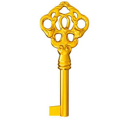 NATIKON KY-9HAB Solid Brass Hand Aged Fancy Skeleton Key