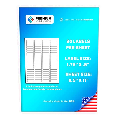 Premium Label Supply White Sticker Return Address Labels – 1.75