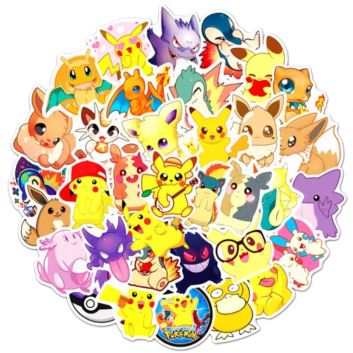 YONGAI 50Pcs Cute Anime Cartoon Sticker for Kids, Cool Cartoon Waterproof Vinyl Decal for Teen Girl Adult Water Bottle Skateboard Notebook Phone Guitar Bike
