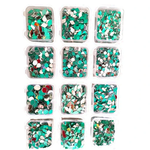 Teraiya's 12 Very Small Mirrors Kit with Free Storage Box for Lippan Art and Art Craft Work Mandala Art Work (2400 Pcs)
