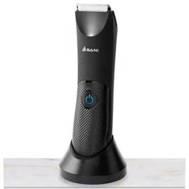 Asani Upkeeper Body Hair Trimmer for Men - No-Nick Body Groomer for Men with Ceramic Blade and Bright LED Light - Rechargeable and Waterproof Body Shavers for Men Groin Hair Trimmer for Wet and Dry Shaving