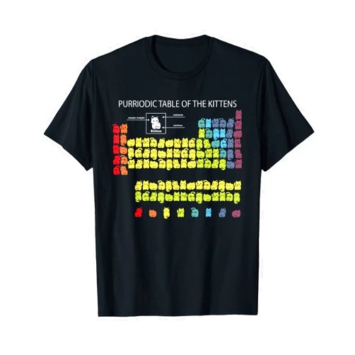 Cute Scientific Cat Lover Gifts Kitten Chemist Periodic Table of Kittens Funny Cat Chemistry Funny Cat T-Shirt