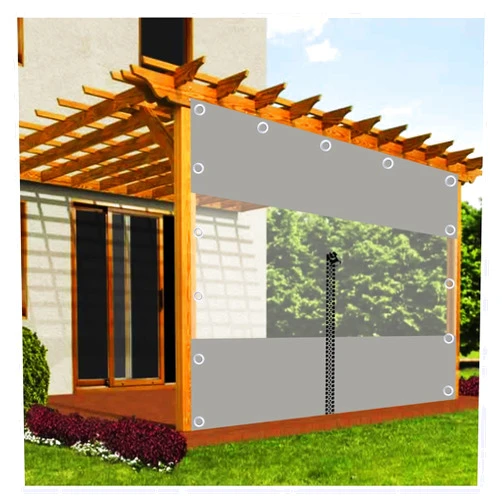 MYJIO Clear Waterproof Cover Tarp for Carports, Canopies, Attics, Plant Sheds, Gazebo Side Panels with Zipper, Hooks, Outdoor Curtains(1x2m)