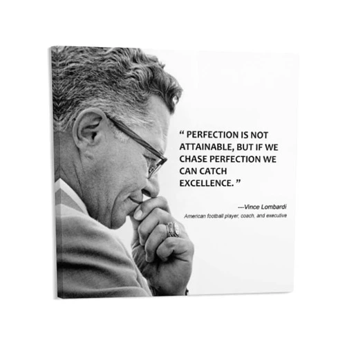 HBZMDM American Football Coach Vince Lombardi Retro Black And White Portrait Poster Inspirational Quote Poster Canvas Poster Wall Art Decor Print Picture Paintings for Living Room Bedroom Decoration Frame-st