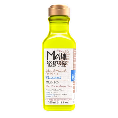 Maui Moisture Lightweight Curls + Flaxseed Shampoo, Paraben Free, Silicone Free, 13 Fl Oz,Green