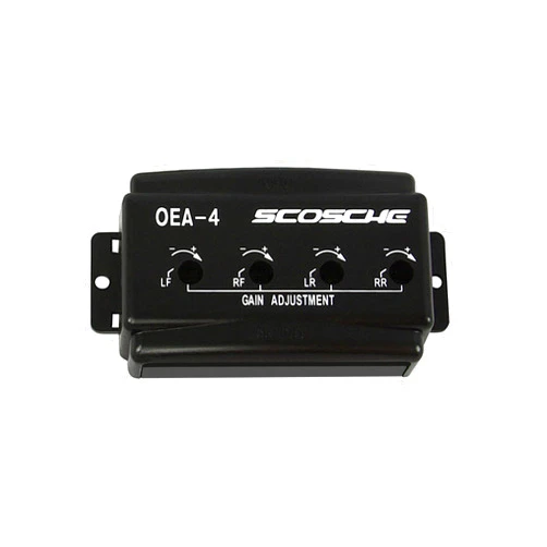 Scosche OEA4 OEM Premium Amplifier Interface Adapter - 4 CH Adjustable LOC Level Converter - Retains Factory Car Audio Amp - Line Output Converter for Car Stereo Amplifiers - No RCA Connection Needed