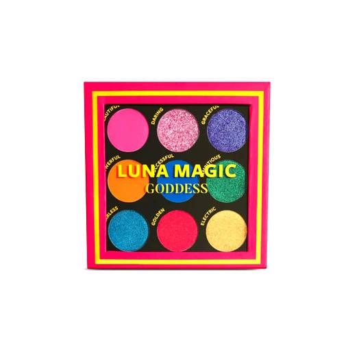 LUNA MAGIC Goddess Eyeshadow Palette with 9 Rich Matte & Shimmer Finishes Inspired by Powerful, Radiant Women for All Skin Tones – Ultra-Pigmented Makeup for Bold Day to Night Eye Looks - Pack of 1