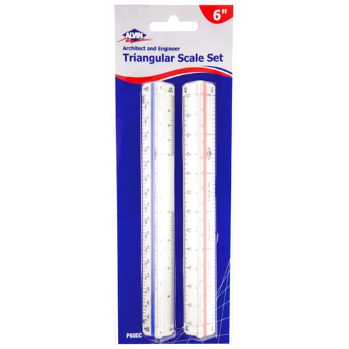ALVIN P600C 600 Series 6 inch Plastic Engineer Triangular Scale Set